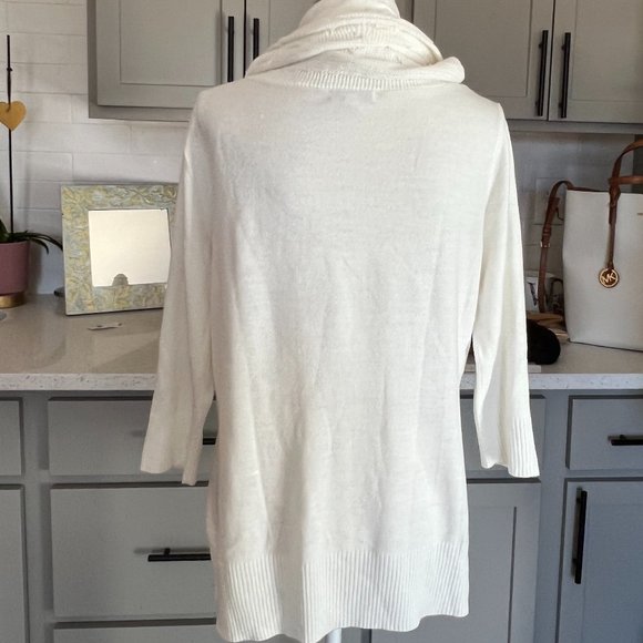 New York and Company Ivory Cowl Neck Sweater Size Large - Picture 2 of 5